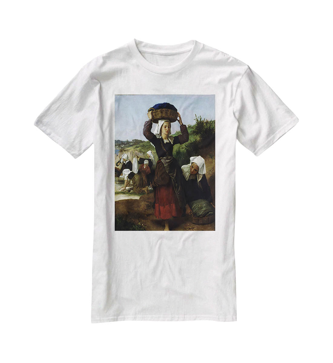 Washerwomen of Fouesnant By Bouguereau T-Shirt - Canvas Art Rocks - 5