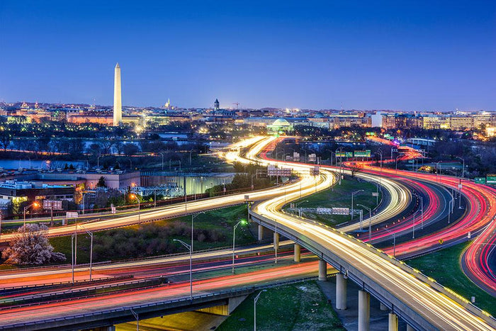 Washington DC skyline with highways Wall Mural Wallpaper