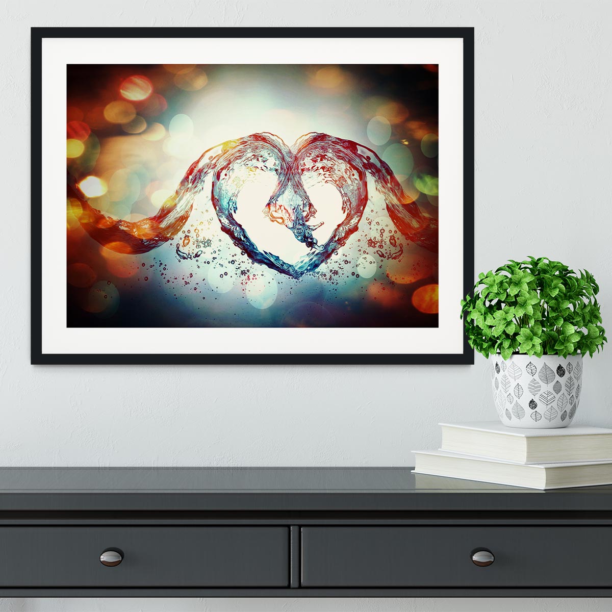 Water Heart Framed Print - Canvas Art Rocks - 1