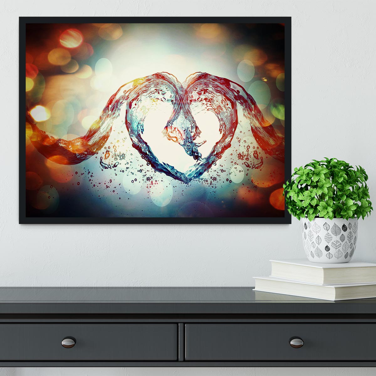 Water Heart Framed Print - Canvas Art Rocks - 2