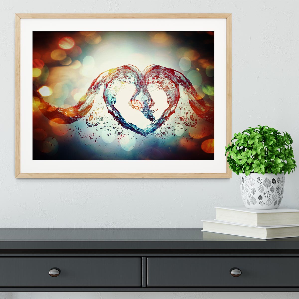 Water Heart Framed Print - Canvas Art Rocks - 3