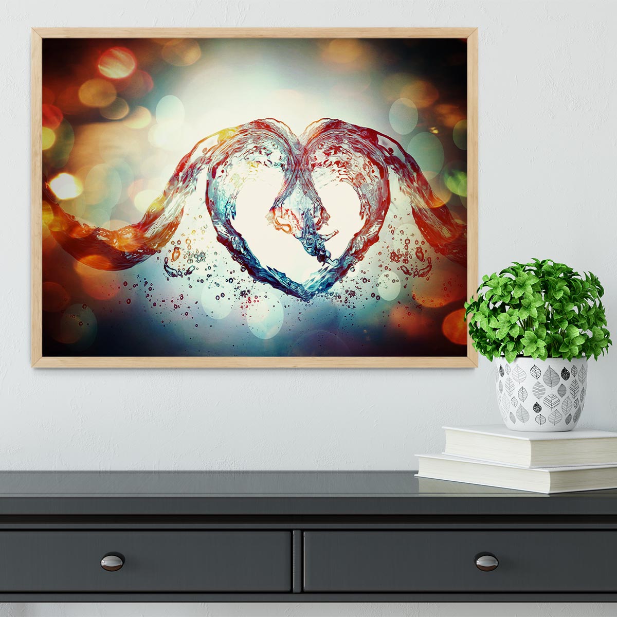 Water Heart Framed Print - Canvas Art Rocks - 4