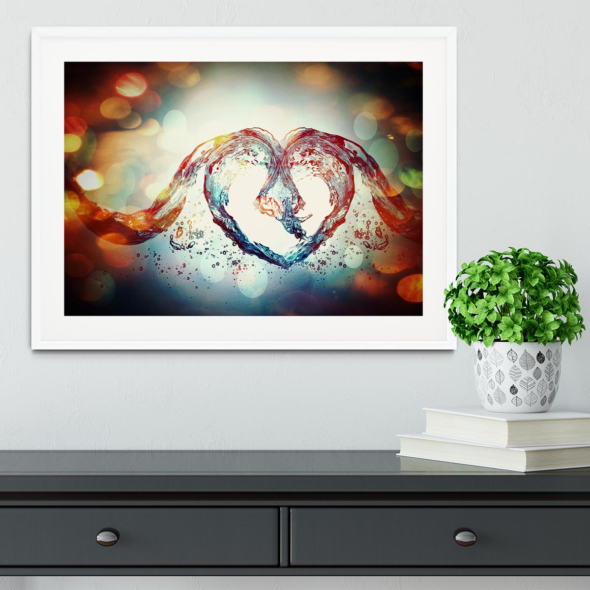 Water Heart Framed Print - Canvas Art Rocks - 5