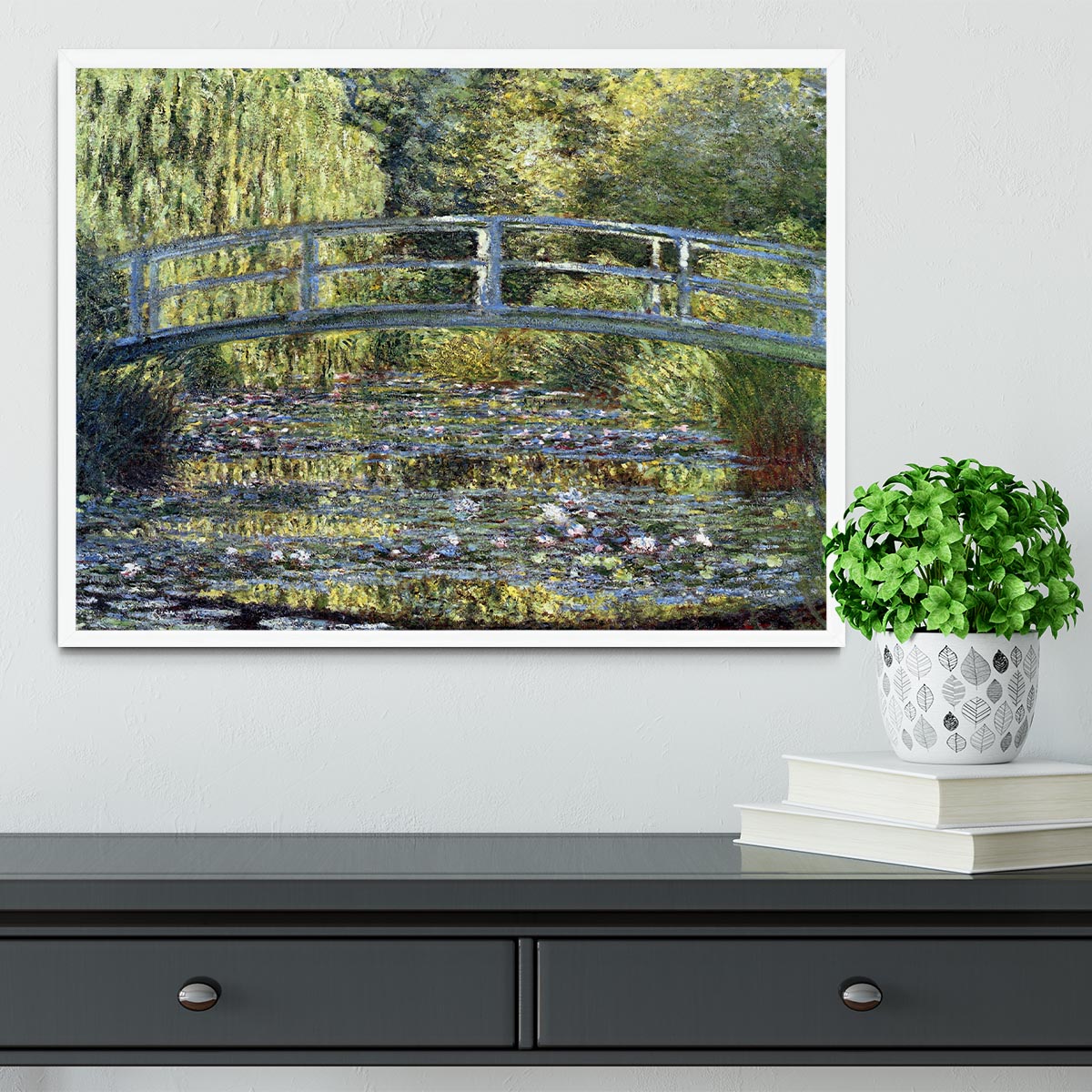Water Lilies 9 by Monet Framed Print - Canvas Art Rocks -6