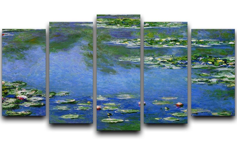 Water Lilies by Monet 5 Split Panel Canvas  - Canvas Art Rocks - 1