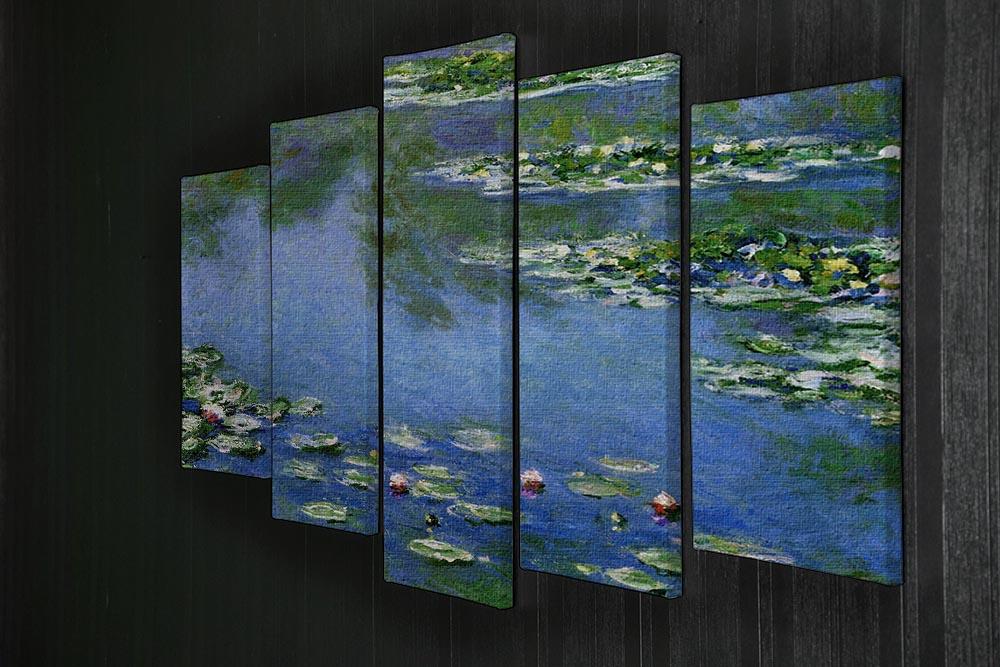 Water Lilies by Monet 5 Split Panel Canvas - Canvas Art Rocks - 2