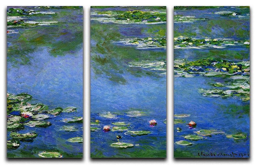 Water Lilies by Monet Split Panel Canvas Print - Canvas Art Rocks - 4