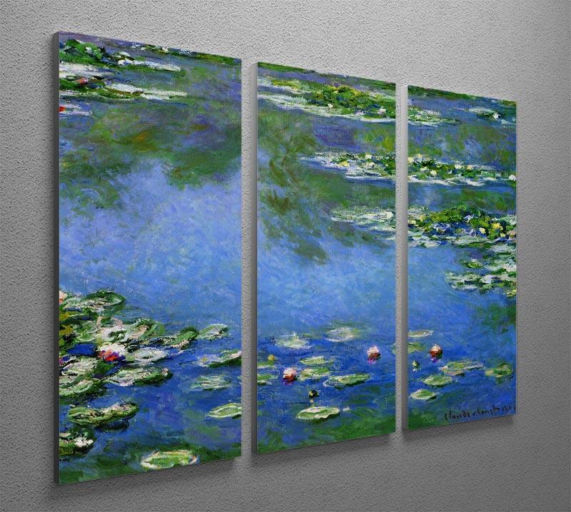 Water Lilies by Monet Split Panel Canvas Print - Canvas Art Rocks - 4