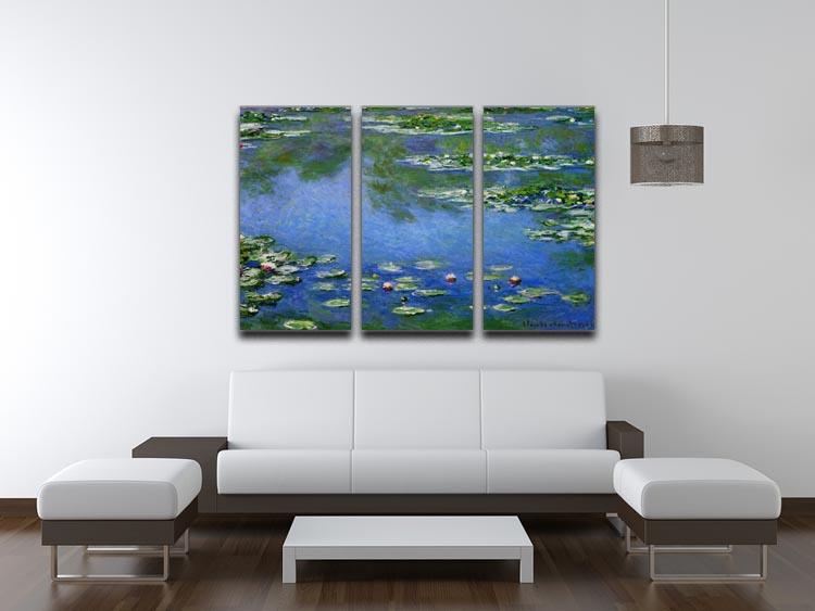 Water Lilies by Monet Split Panel Canvas Print - Canvas Art Rocks - 4