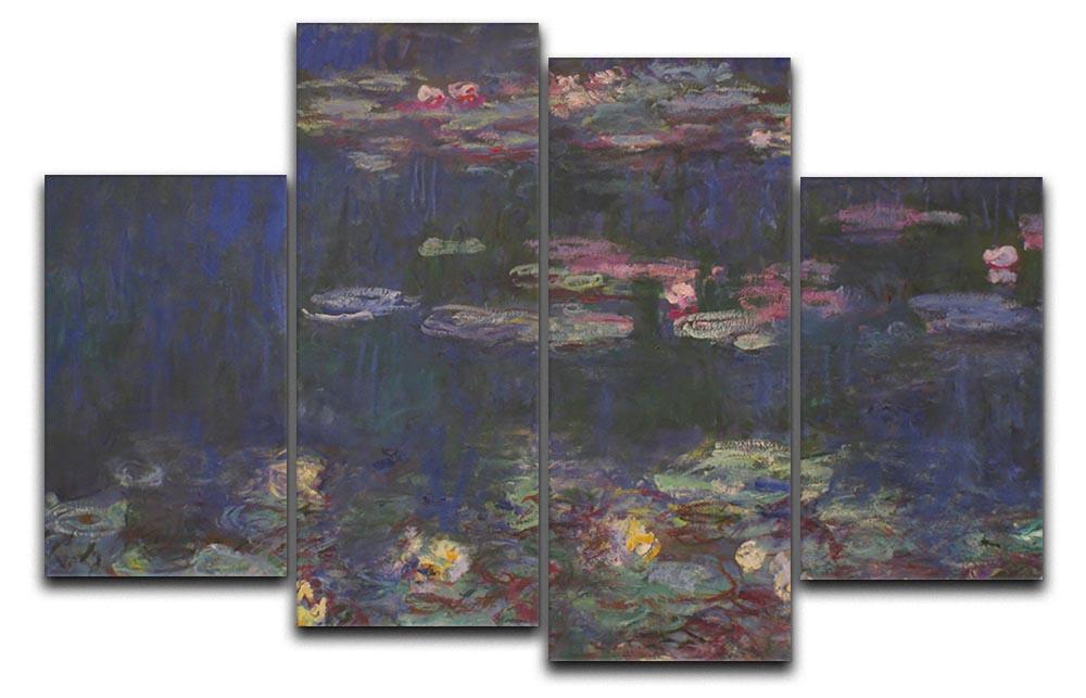 Water Lillies 11 by Monet 4 Split Panel Canvas  - Canvas Art Rocks - 1