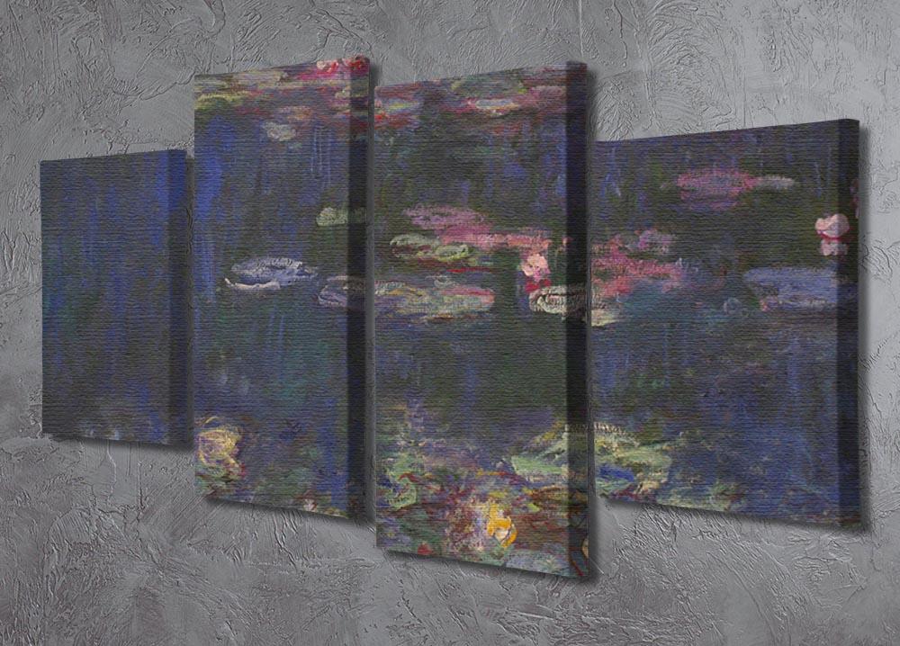 Water Lillies 11 by Monet 4 Split Panel Canvas - Canvas Art Rocks - 2