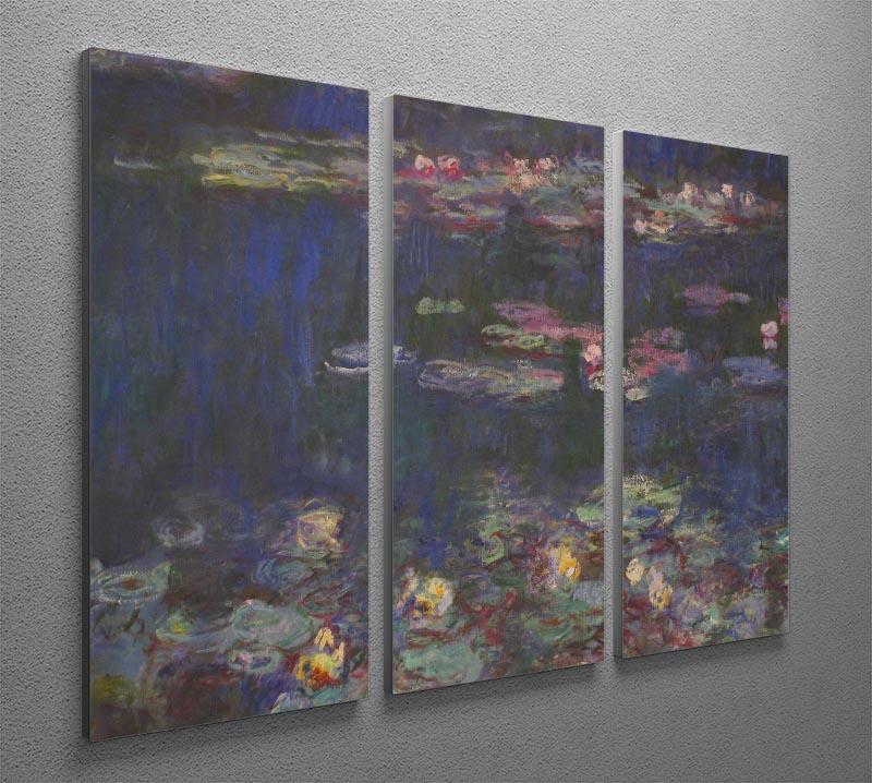 Water Lillies 11 by Monet Split Panel Canvas Print - Canvas Art Rocks - 4