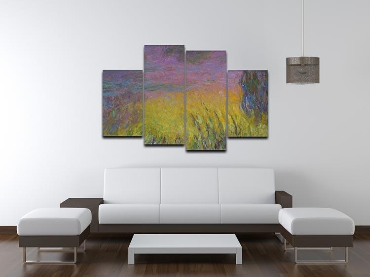 Water Lillies 12 by Monet 4 Split Panel Canvas - Canvas Art Rocks - 3