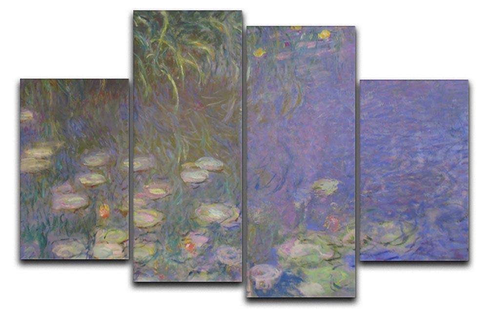 Water Lillies 13 by Monet 4 Split Panel Canvas  - Canvas Art Rocks - 1