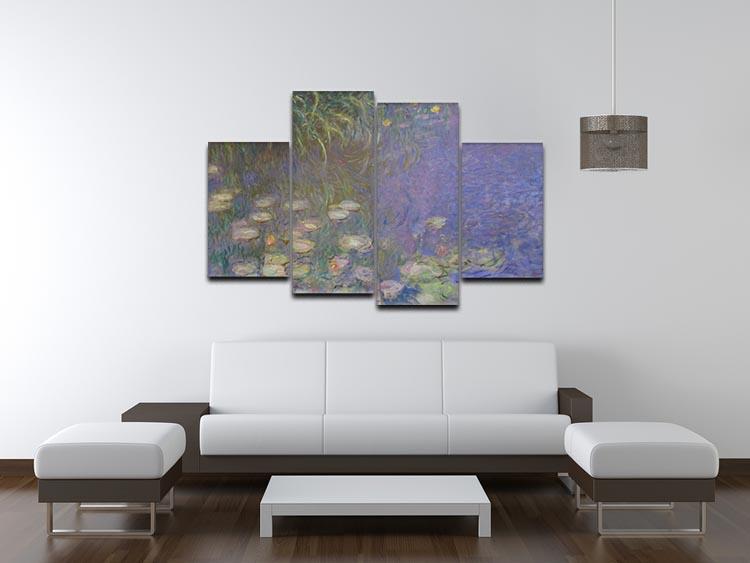 Water Lillies 13 by Monet 4 Split Panel Canvas - Canvas Art Rocks - 3