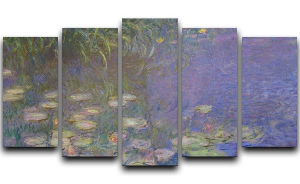 Water Lillies 13 by Monet 5 Split Panel Canvas  - Canvas Art Rocks - 1
