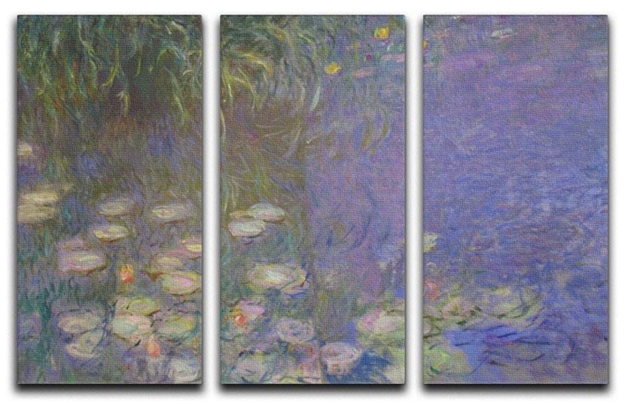 Water Lillies 13 by Monet Split Panel Canvas Print - Canvas Art Rocks - 4