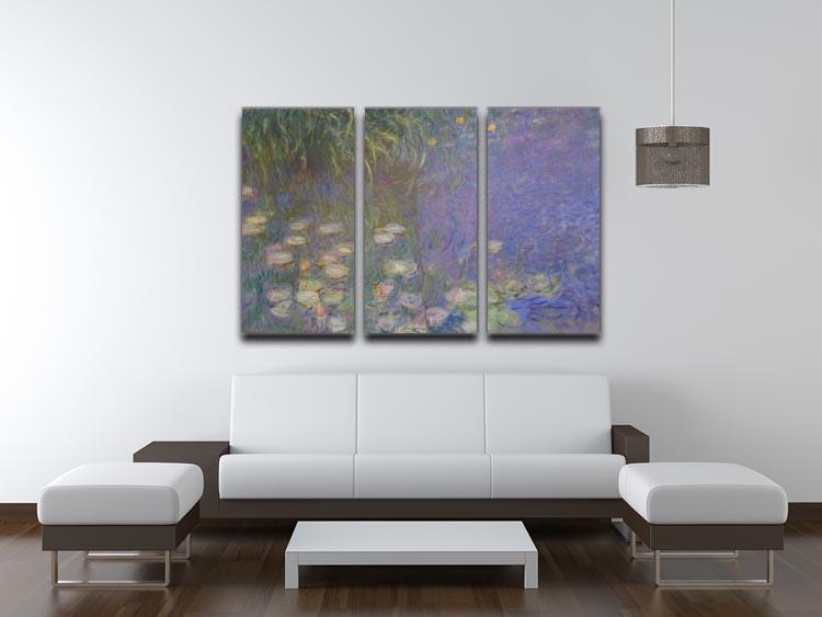 Water Lillies 13 by Monet Split Panel Canvas Print - Canvas Art Rocks - 4