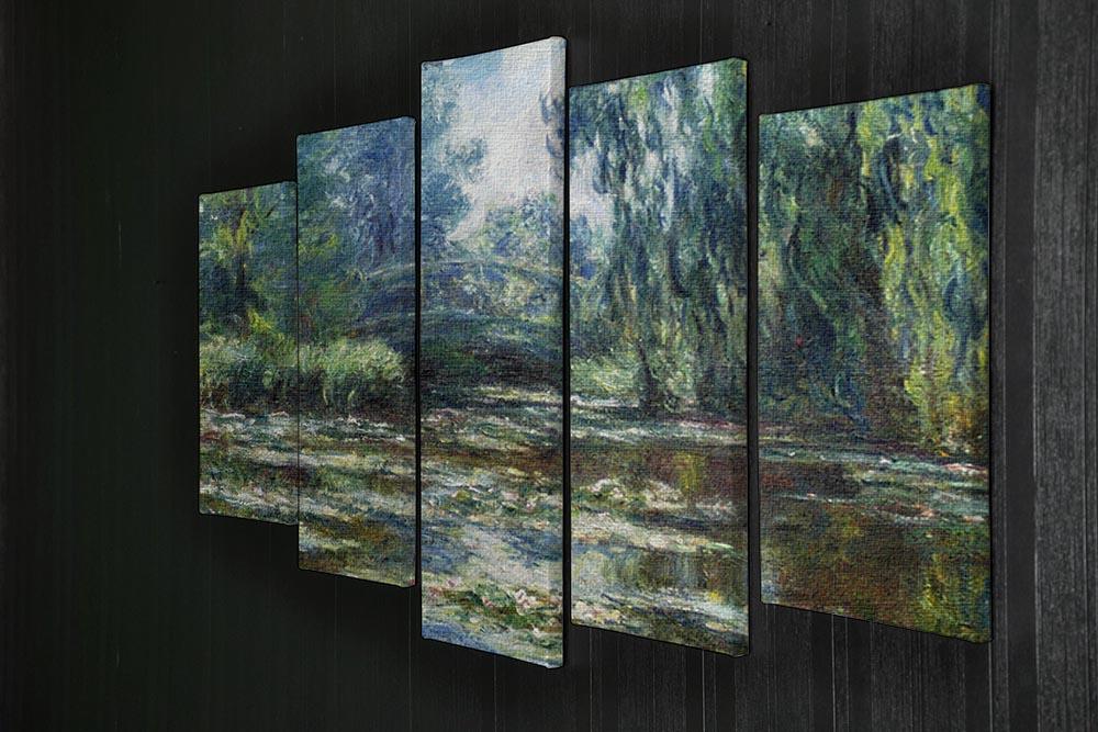 Water Lillies in Monets Garden by Monet 5 Split Panel Canvas - Canvas Art Rocks - 2