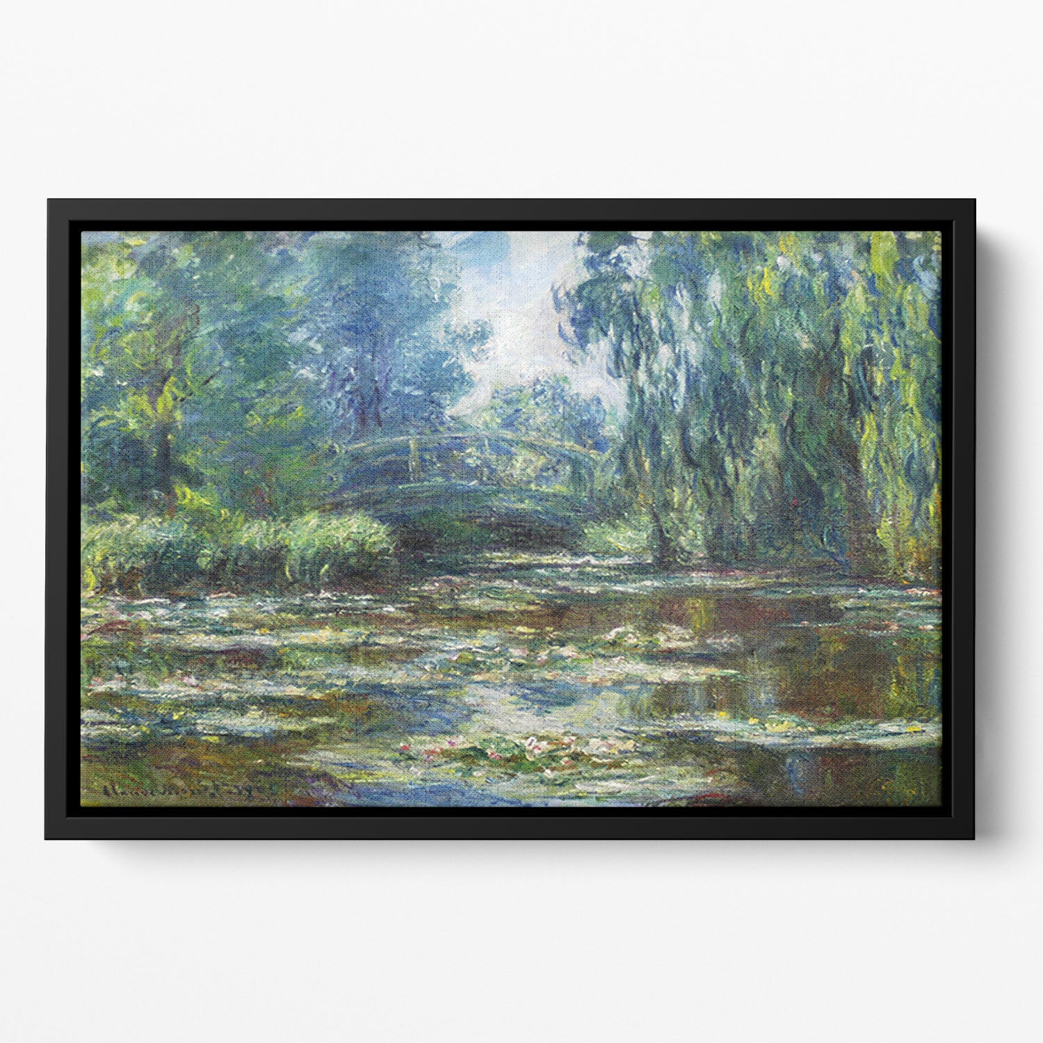 Water Lillies in Monets Garden by Monet Floating Framed Canvas