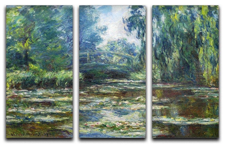 Water Lillies in Monets Garden by Monet Split Panel Canvas Print - Canvas Art Rocks - 4