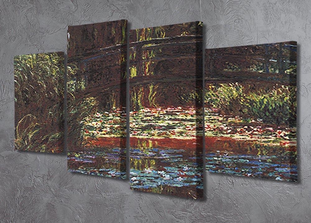 Water Lily Pond 1 by Monet 4 Split Panel Canvas - Canvas Art Rocks - 2
