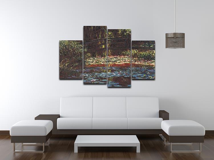 Water Lily Pond 1 by Monet 4 Split Panel Canvas - Canvas Art Rocks - 3