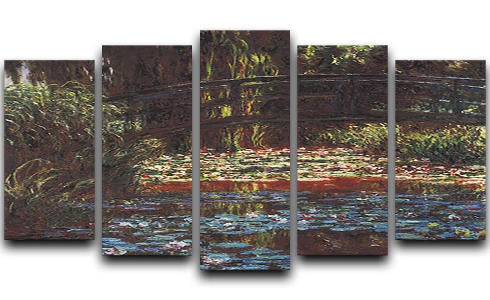 Water Lily Pond 1 by Monet 5 Split Panel Canvas  - Canvas Art Rocks - 1