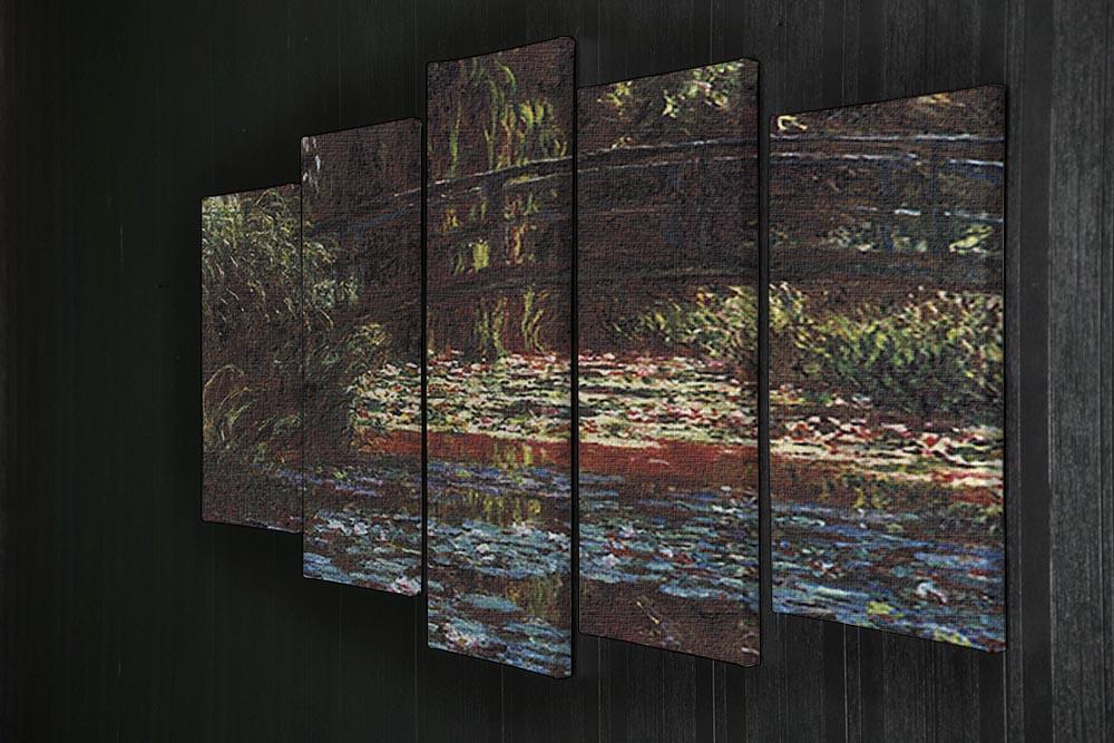Water Lily Pond 1 by Monet 5 Split Panel Canvas - Canvas Art Rocks - 2