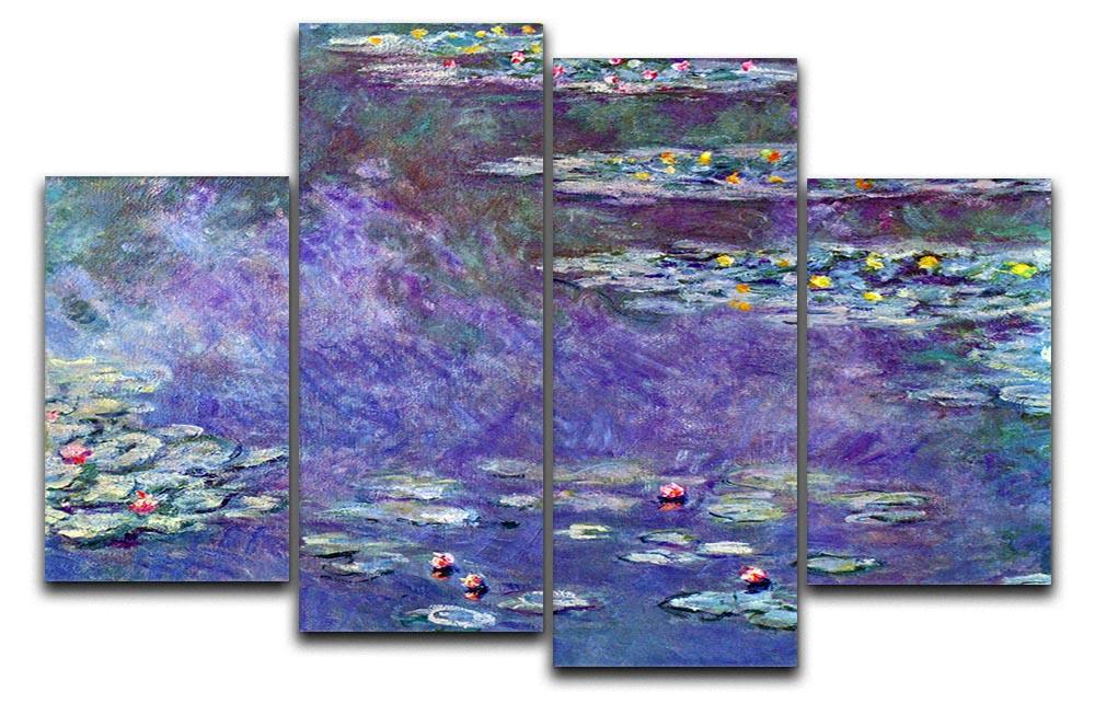 Water Lily Pond 3 by Monet 4 Split Panel Canvas  - Canvas Art Rocks - 1