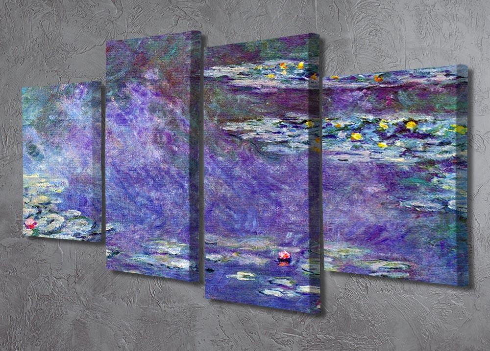Water Lily Pond 3 by Monet 4 Split Panel Canvas - Canvas Art Rocks - 2