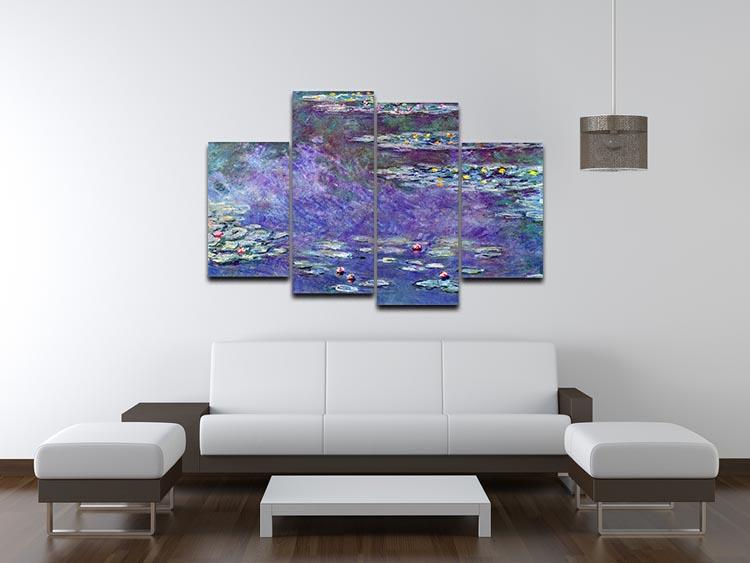Water Lily Pond 3 by Monet 4 Split Panel Canvas - Canvas Art Rocks - 3