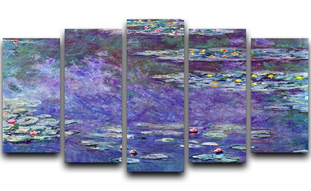 Water Lily Pond 3 by Monet 5 Split Panel Canvas  - Canvas Art Rocks - 1
