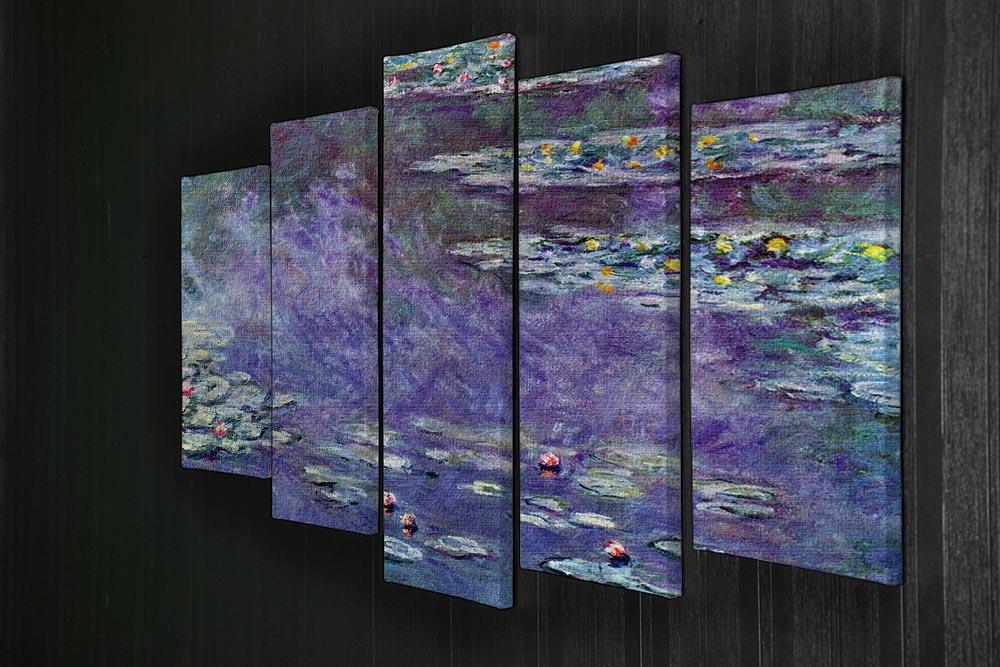Water Lily Pond 3 by Monet 5 Split Panel Canvas - Canvas Art Rocks - 2