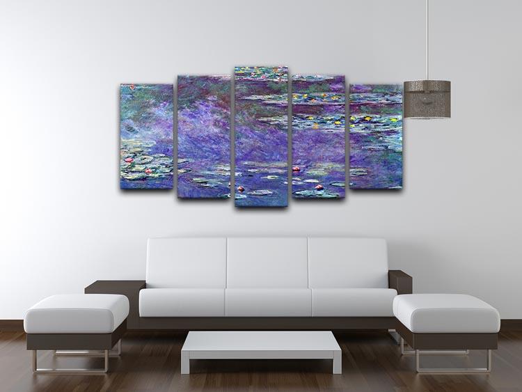 Water Lily Pond 3 by Monet 5 Split Panel Canvas - Canvas Art Rocks - 3