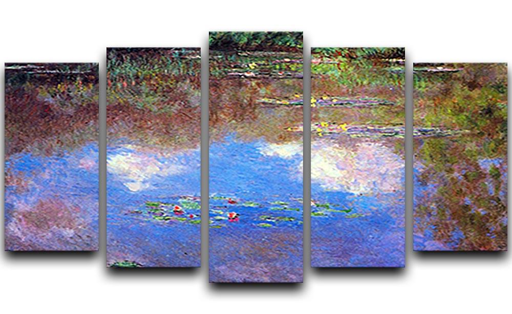 Water Lily Pond 4 by Monet 5 Split Panel Canvas  - Canvas Art Rocks - 1