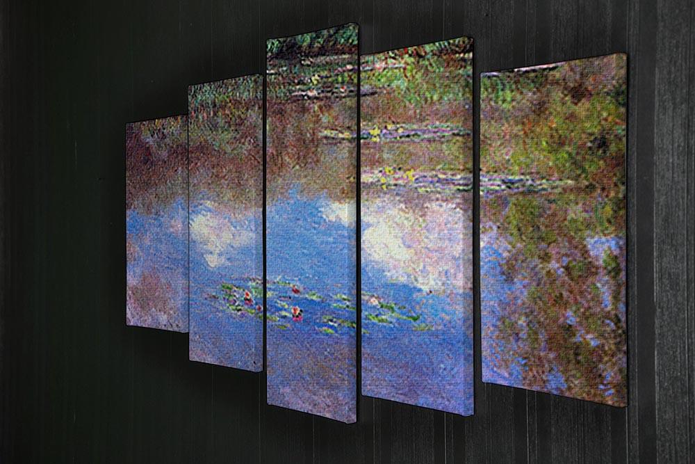 Water Lily Pond 4 by Monet 5 Split Panel Canvas - Canvas Art Rocks - 2