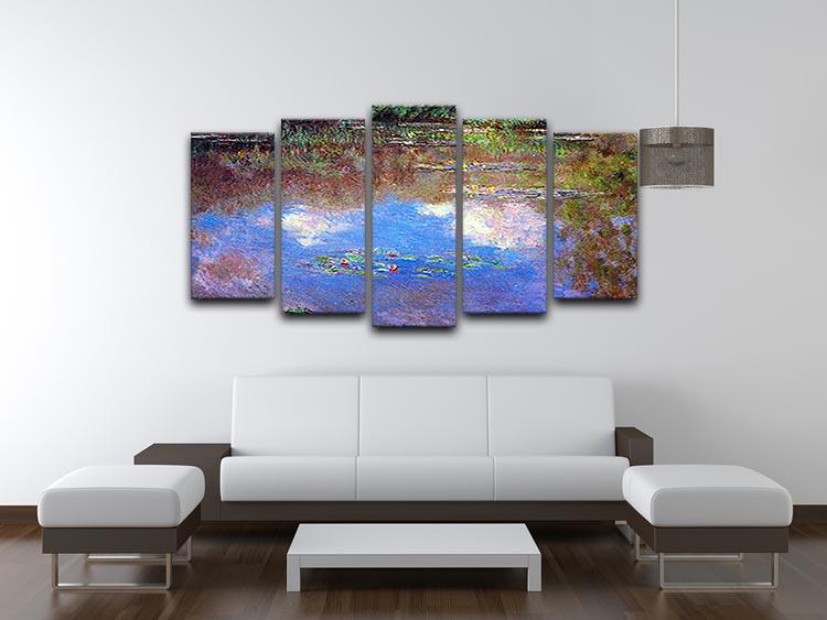 Water Lily Pond 4 by Monet 5 Split Panel Canvas - Canvas Art Rocks - 3