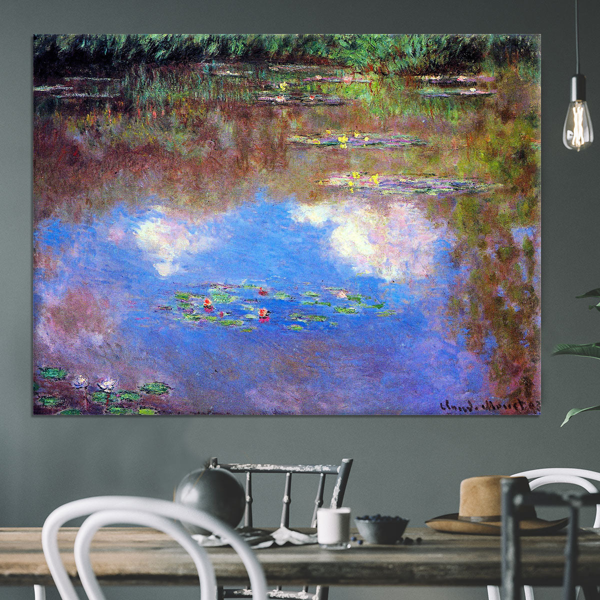 Water Lily Pond 4 by Monet Canvas Print or Poster - Canvas Art Rocks - 3