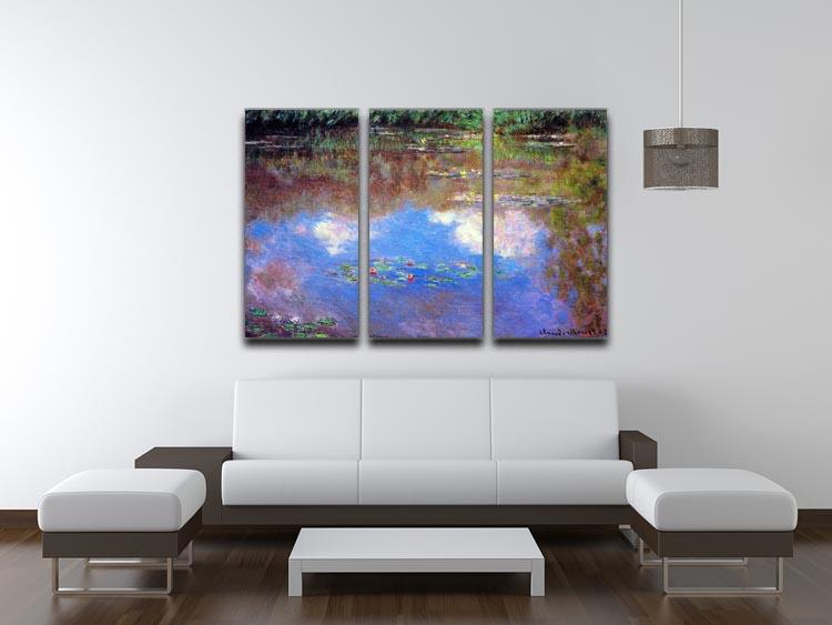 Water Lily Pond 4 by Monet Split Panel Canvas Print - Canvas Art Rocks - 4