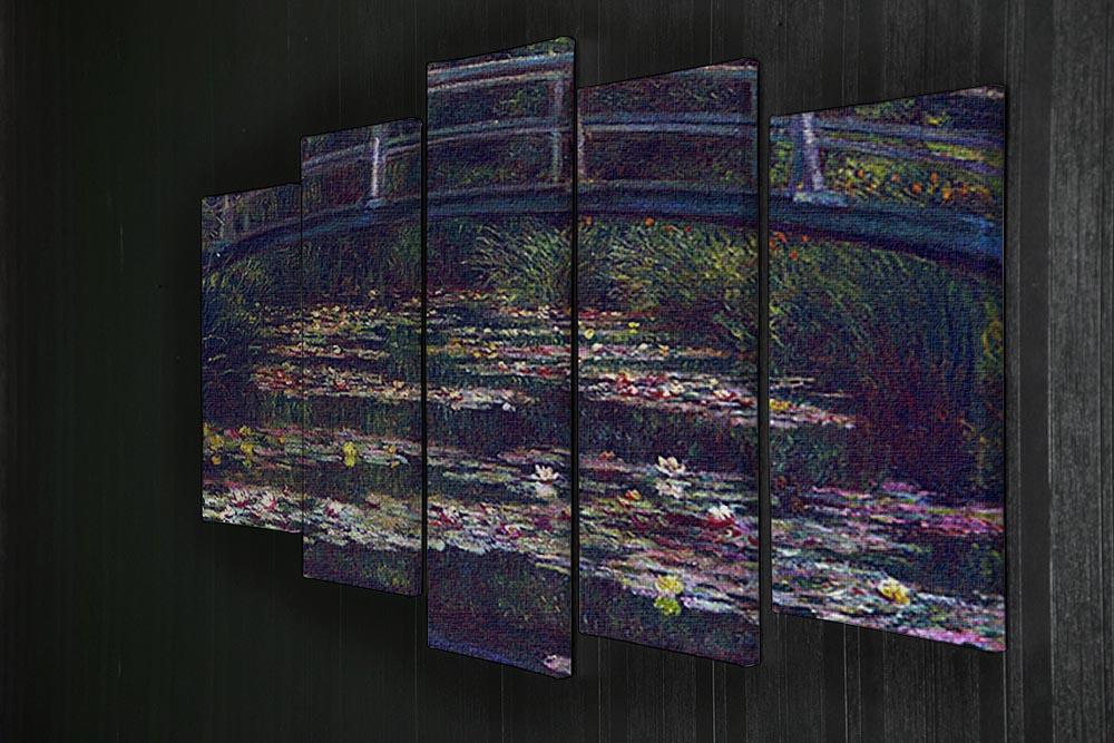 Water Lily Pond 5 by Monet 5 Split Panel Canvas - Canvas Art Rocks - 2