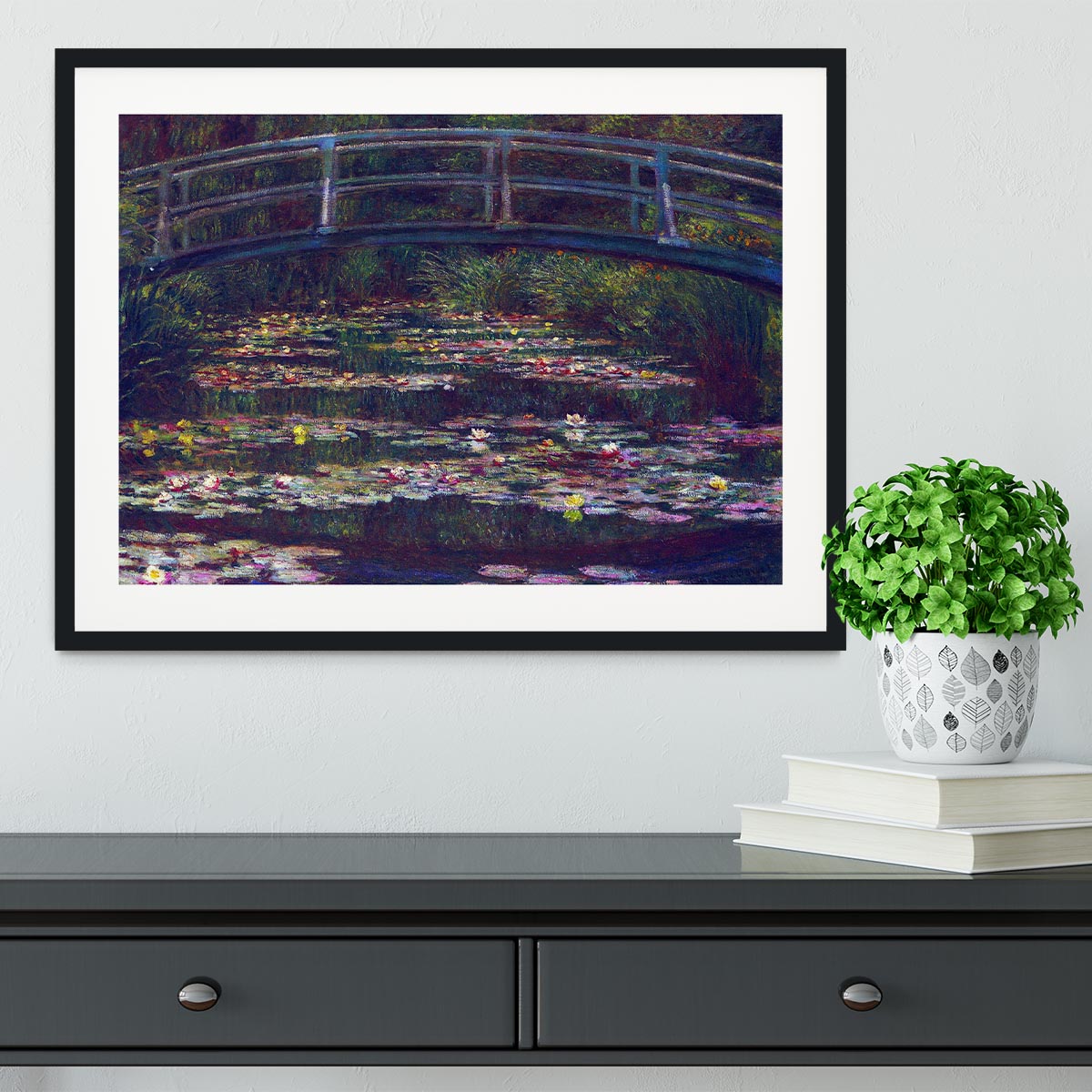 Water Lily Pond 5 by Monet Framed Print - Canvas Art Rocks - 1