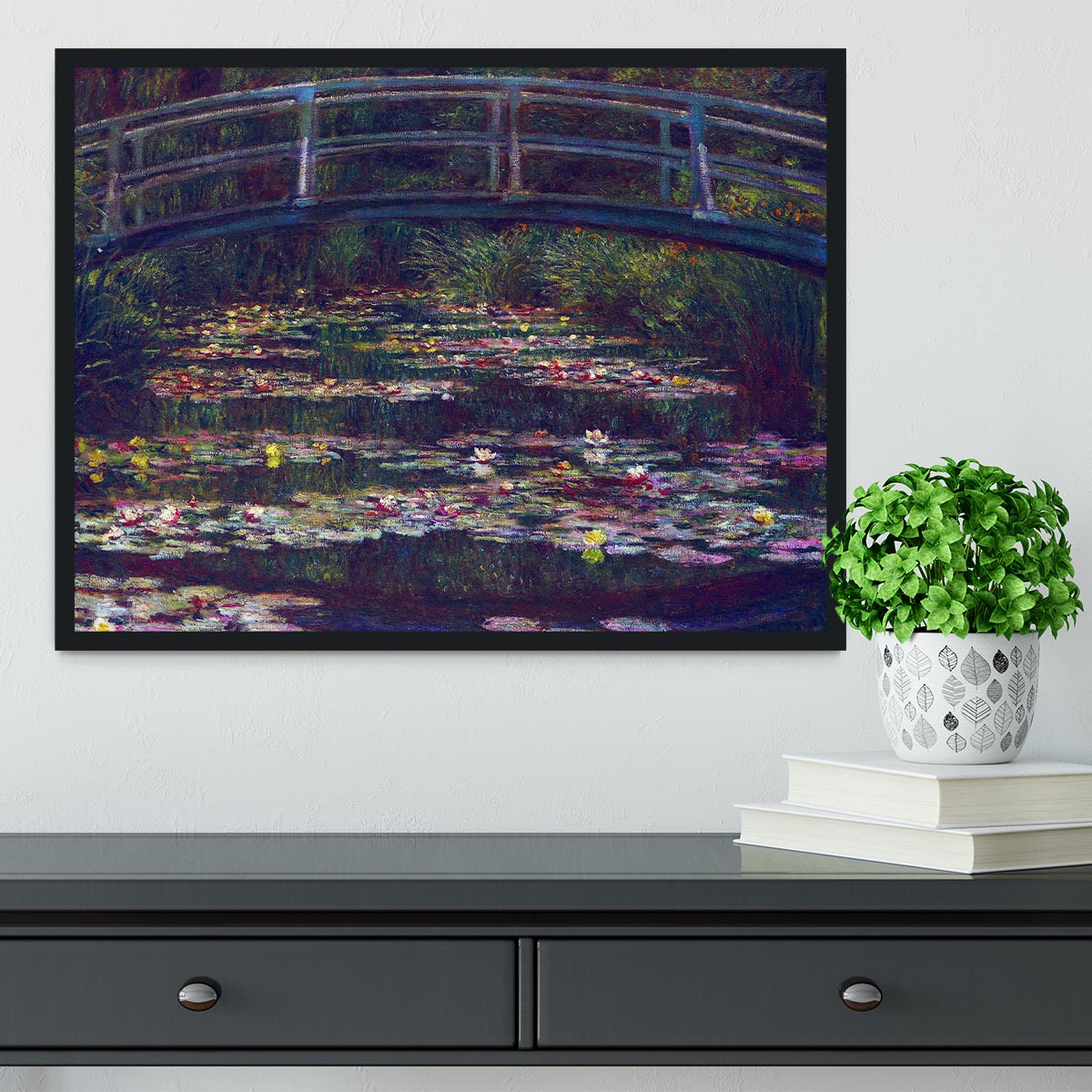 Water Lily Pond 5 by Monet Framed Print - Canvas Art Rocks - 2