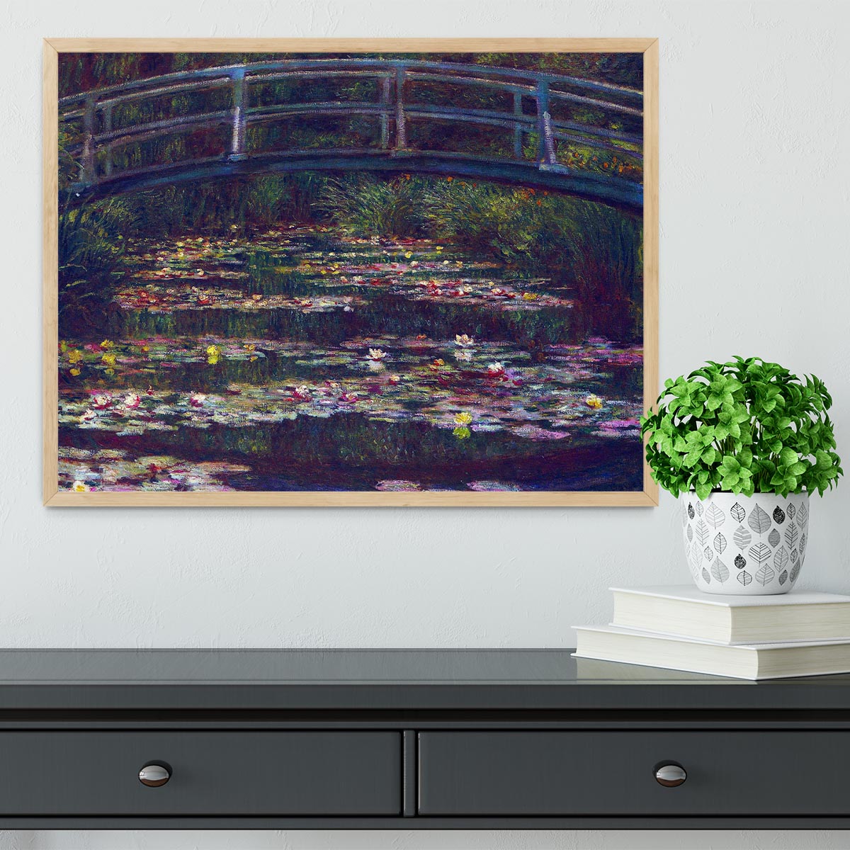 Water Lily Pond 5 by Monet Framed Print - Canvas Art Rocks - 4