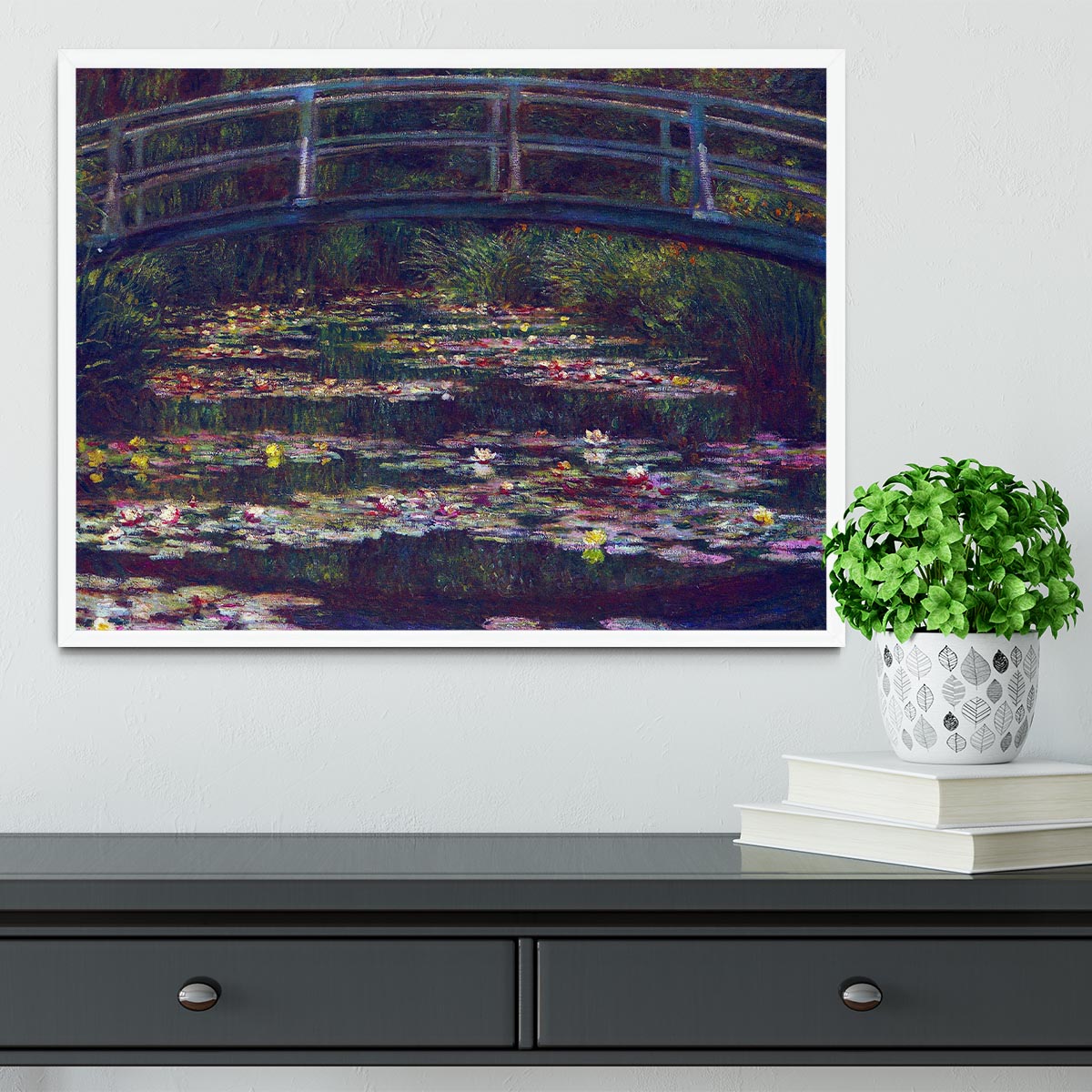Water Lily Pond 5 by Monet Framed Print - Canvas Art Rocks -6