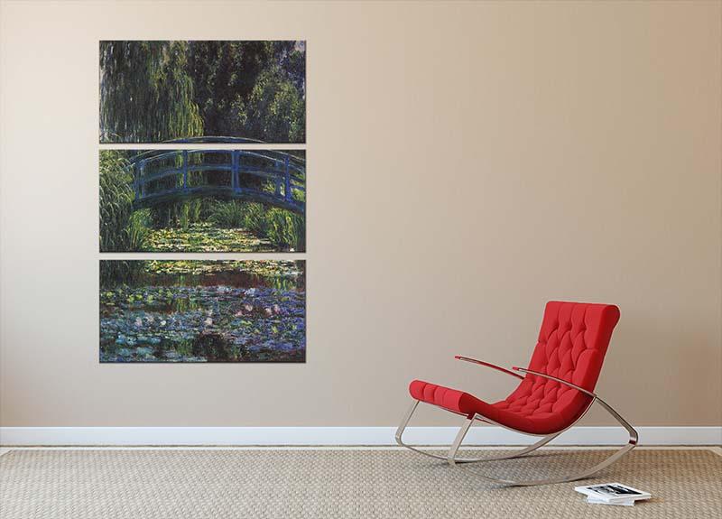 Water Lily Pond 6 by Monet 3 Split Panel Canvas Print - Canvas Art Rocks - 2