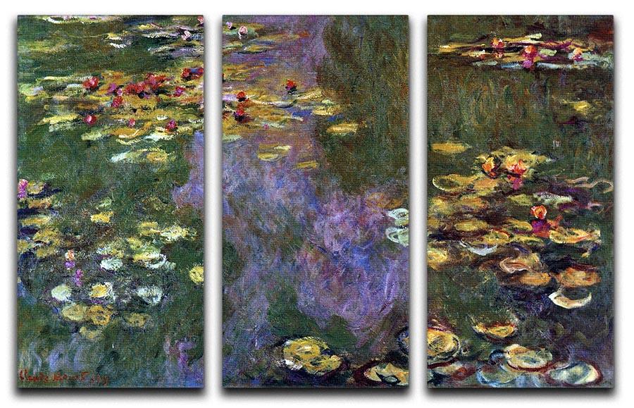 Water Lily Pond Giverny by Monet Split Panel Canvas Print - Canvas Art Rocks - 4