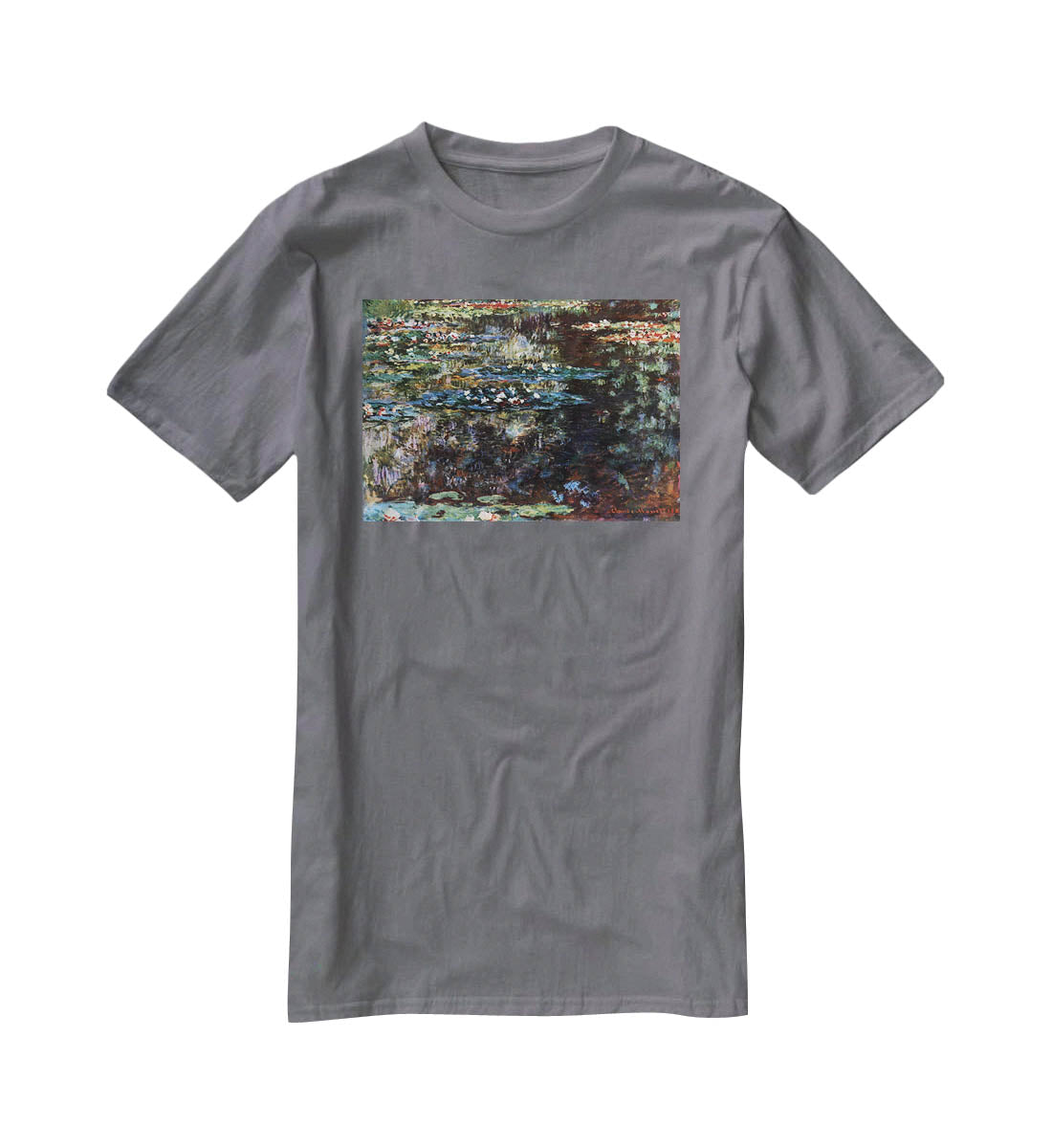 Water garden at Giverny by Monet T-Shirt - Canvas Art Rocks - 3