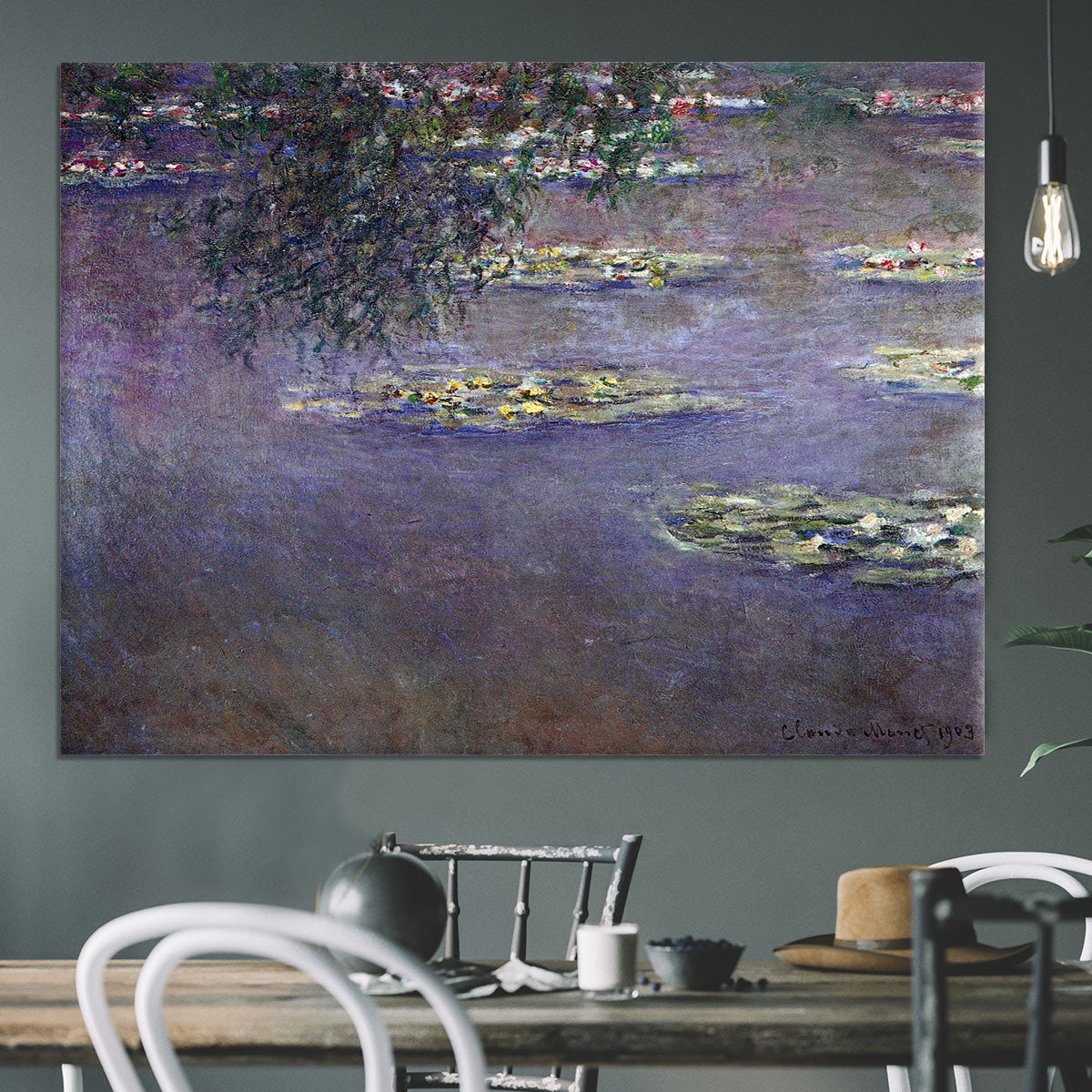 Water lilies water landscape 1 by Monet Canvas Print or Poster - Canvas Art Rocks - 3