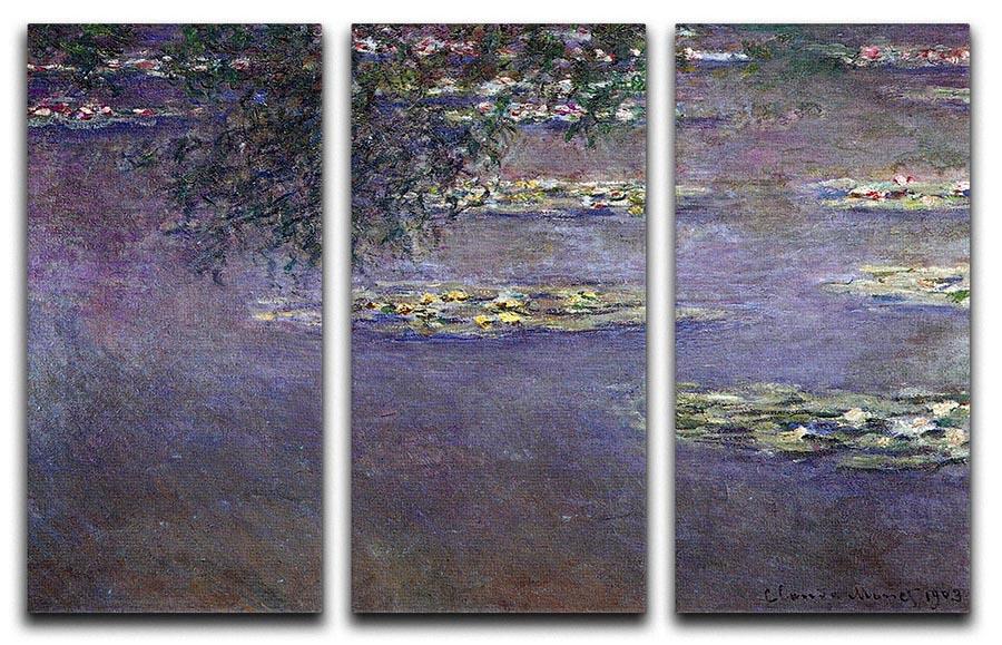 Water lilies water landscape 1 by Monet Split Panel Canvas Print - Canvas Art Rocks - 4
